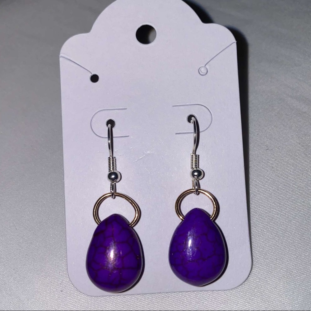 Purple marbled earrings
